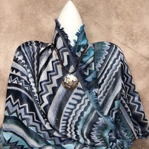 INFINITY SCARF Blue and teal woven